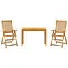 vidaXL Ensemble à manger de jardin 3 pcs Bois d'acacia solide