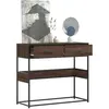 Table console chêne marron 90x35x80 cm bois d'ingénierie vidaXL