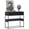 Vidaxl - Table console noir 90x35x80 cm bois d'ingénierie