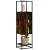 vidaXL Buffet haut chêne fumé 35,5x35x139 cm bois d'ingénierie métal