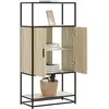 vidaXL Buffet haut chêne sonoma 68x35x139 cm bois d'ingénierie métal