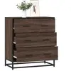 vidaXL Buffet chêne marron 68x35x76 cm bois d'ingénierie et métal