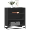 Vidaxl buffet noir 68x35x76 cm bois d'ingénierie et métal