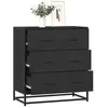 vidaXL Buffet noir 68x35x76 cm bois d'ingénierie et métal