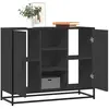 vidaXL Buffet noir 92x35x76 cm bois d’ingénierie