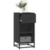 vidaXL Vidaxl Buffet Noir 35,5x35x76 Cm Bois D'ingénierie Et Métal