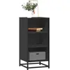 Buffet noir 35,5x35x76 cm bois d'ingénierie et métal vidaXL