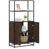 vidaXL Buffet haut chêne marron 68x35x139 cm bois d'ingénierie métal