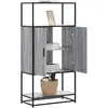 vidaXL Buffet haut sonoma gris 68x35x139 cm bois d'ingénierie et métal