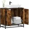 Vidaxl - Armoire de lavabo de salle de bain chêne fumé 65x33x60 cm