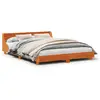 vidaXL Cadre de lit avec tête de lit cire marron 140x190cm bois de pin