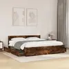 vidaXL Cadre de lit avec tête de lit chêne fumé 200x200 cm