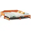 Lit de jour avec lit gigogne cire marron 80x200 cm pin massif vidaXL