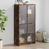 vidaXL Buffet haut avec portes chêne fumé 68x37x142 cm bois ingénierie