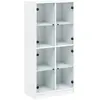 vidaXL Buffet haut avec portes blanc 68x37x142 cm bois d'ingénierie