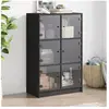 vidaXL Buffet haut avec portes noir 68x37x109 cm bois d'ingénierie