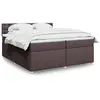 vidaXL Sommier à lattes de lit avec matelas Marron foncé 200x200 cm