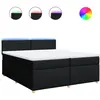 vidaXL Sommier à lattes de lit avec matelas Noir 200x200 cm Tissu
