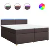 vidaXL Sommier à lattes de lit avec matelas Marron foncé 200x200 cm
