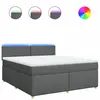 vidaXL Sommier à lattes de lit avec matelas Gris foncé 180x200cm Tissu