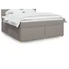 vidaXL Sommier à lattes de lit avec matelas Taupe 180x200 cm Tissu