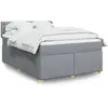 vidaXL Sommier à lattes de lit avec matelas Gris clair 160x200cm Tissu