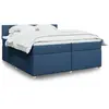 vidaXL Vidaxl Sommier À Lattes De Lit Avec Matelas Bleu 200x200 Cm Tissu