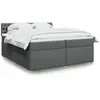 vidaXL Sommier à lattes de lit avec matelas Gris foncé 200x200cm Tissu