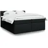 vidaXL Sommier à lattes de lit avec matelas Noir 200x200 cm Tissu
