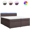 vidaXL Sommier à lattes de lit avec matelas Marron foncé 200x200 cm