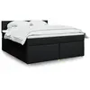 vidaXL Sommier à lattes de lit avec matelas Noir 180x200 cm Tissu