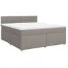 vidaXL Sommier à lattes de lit avec matelas Taupe 180x200 cm Tissu
