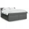 vidaXL Sommier à lattes de lit avec matelas Gris foncé 180x200cm Tissu