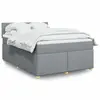 vidaXL Sommier à lattes de lit avec matelas Gris clair 160x200cm Tissu