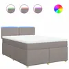 vidaXL Sommier à lattes de lit avec matelas Taupe 160x200 cm Tissu