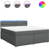 vidaXL Sommier à lattes de lit avec matelas Gris foncé 180x200cm Tissu