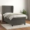 vidaXL Sommier à lattes de lit avec matelas Noir 180x200 cm Tissu
