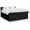 vidaXL Sommier à lattes de lit avec matelas Noir 180x200 cm Tissu