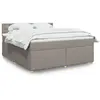 vidaXL Sommier à lattes de lit avec matelas Taupe 180x200 cm Tissu