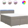 vidaXL Sommier à lattes de lit avec matelas Taupe 140x200 cm Tissu