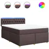 vidaXL Sommier à lattes de lit avec matelas Marron foncé 140x200 cm