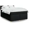 vidaXL Sommier à lattes de lit avec matelas Noir 140x190 cm Tissu