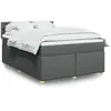 vidaXL Sommier à lattes de lit avec matelas Gris foncé 140x190cm Tissu