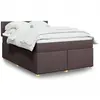 vidaXL Sommier à lattes de lit avec matelas Marron foncé 140x190 cm