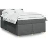 vidaXL Sommier à lattes de lit avec matelas Gris foncé 140x190cm Tissu