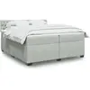 vidaXL Sommier à lattes de lit et matelas Gris clair 200x200cm Velours