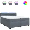 vidaXL Sommier à lattes de lit et matelas Gris foncé 200x200cm Velours