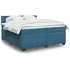 vidaXL Sommier à lattes de lit et matelas Bleu 200x200 cm velours