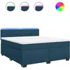 vidaXL Sommier à lattes de lit et matelas bleu 180x200 cm velours
