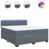 vidaXL Sommier à lattes de lit et matelas Gris foncé 180x200cm Velours